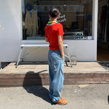 Knit Polo Shirt Red