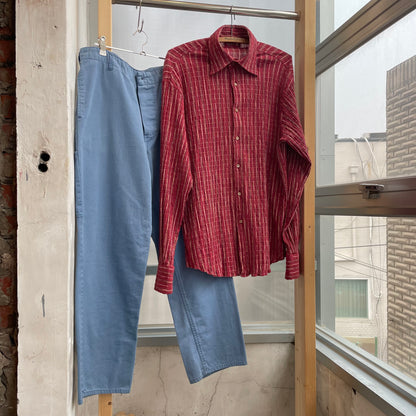 Checked Long Sleeve Shirt Red