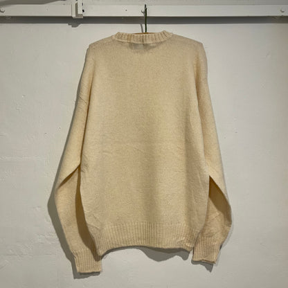Shetland Wool Knit Sweater Ivory