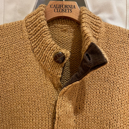 Chunky Knit Zip Cardigan Camel