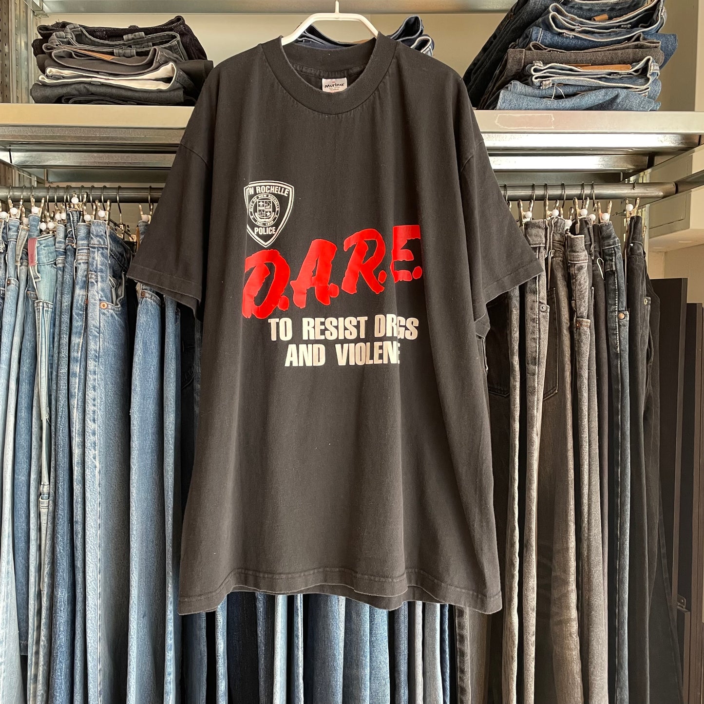 D.A.R.E. Police T-Shirt Black Cotton
