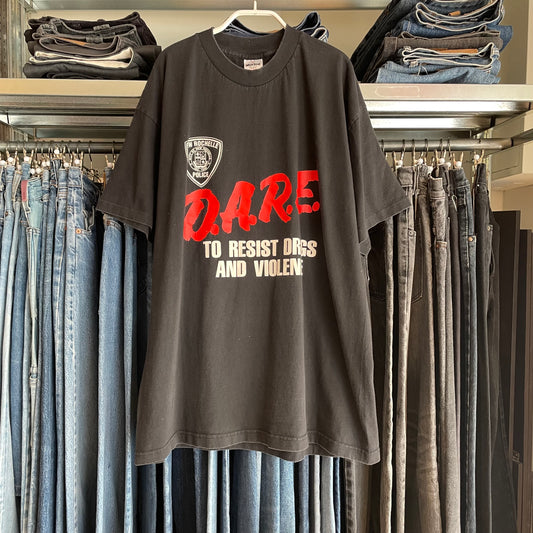 D.A.R.E. Police T-Shirt Black Cotton