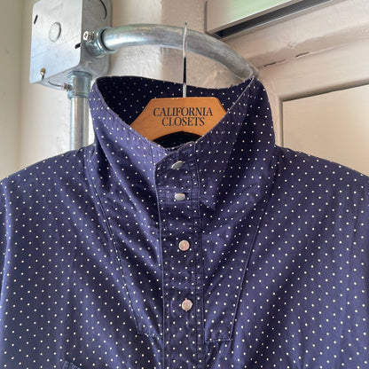 Dot Snap Button Shirt Navy