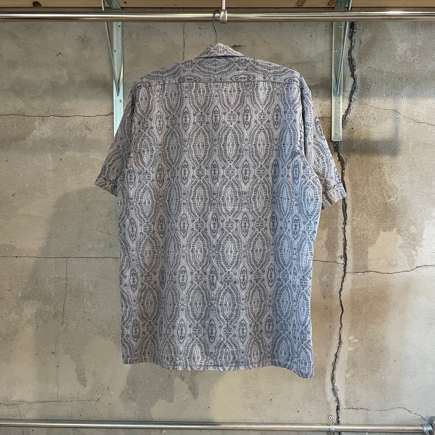 Pattern Short Sleeve Shirt Gray