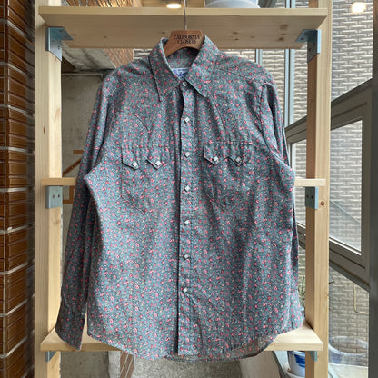 Floral Werstern Shirt Blue