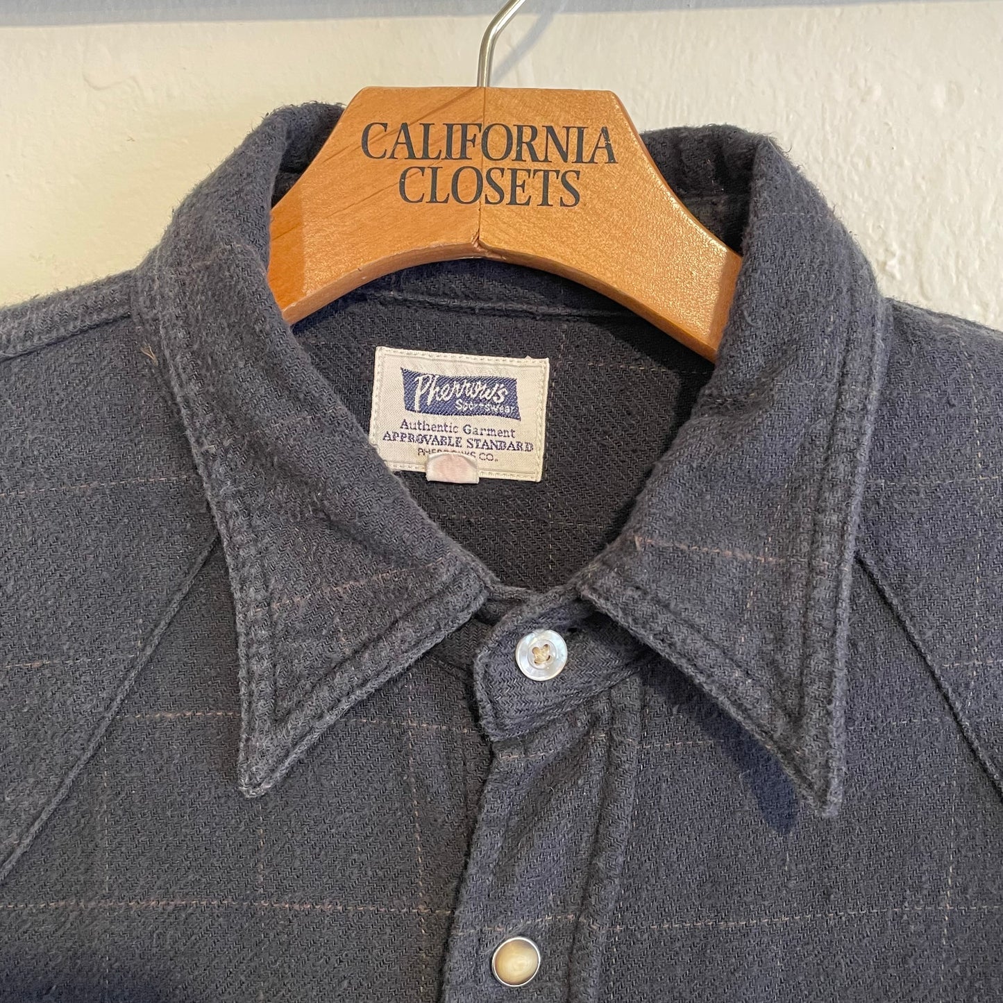 Plains Western Black Snap Button Shirt Heavy Cotton