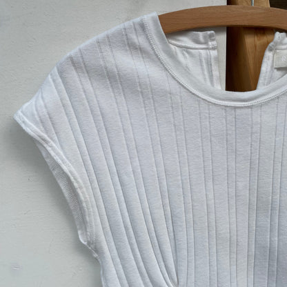 Rib Tuck Tank Top White