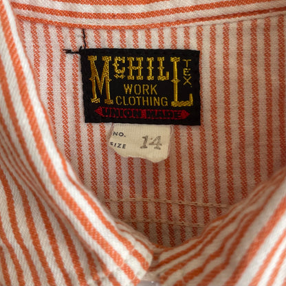 Striped Shirt Orange White Short Sleeve