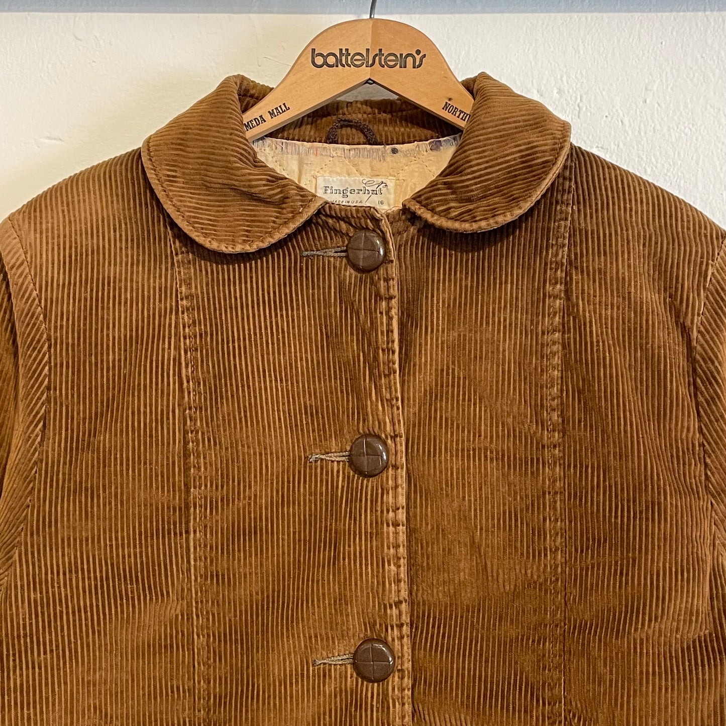 Quilted Liner Corduroy Coat Brown