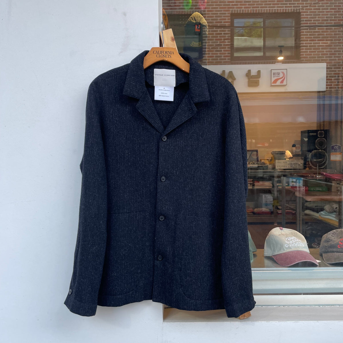 Single Breasted Wool Jacket Black