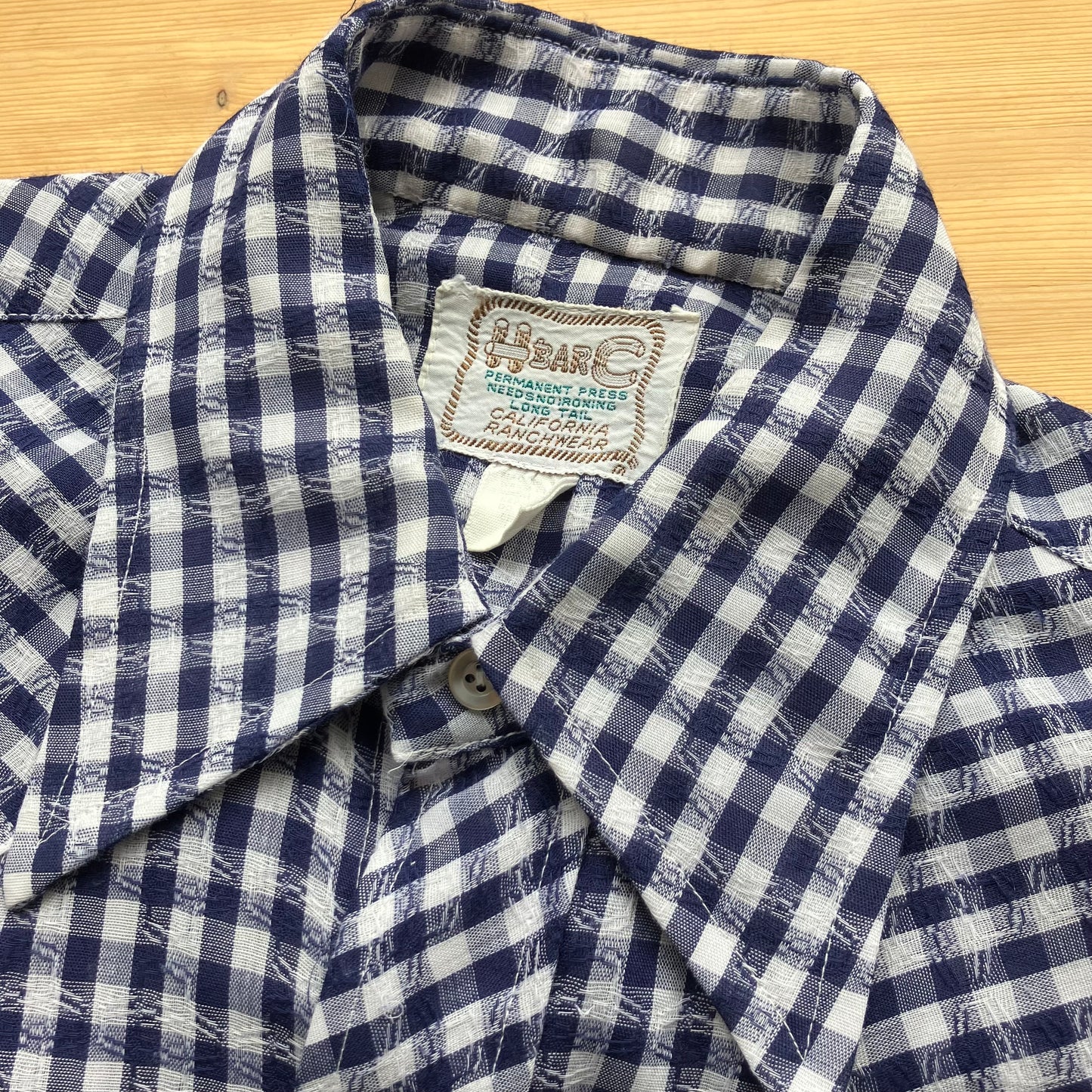 Check Western Short Sleeve Shirt Blue