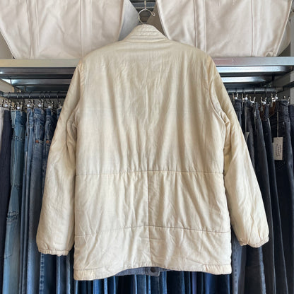 Striped Wool Blend Jacket Blue Beige riri zip