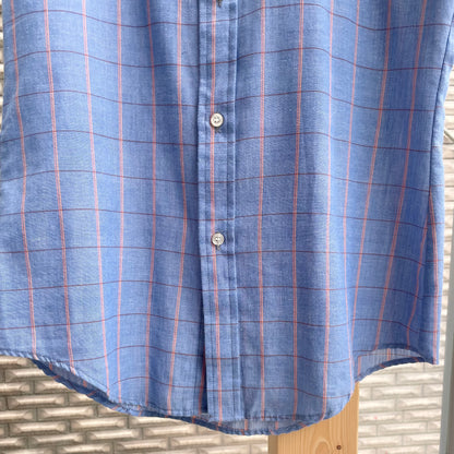 Button Down Shirt Short Sleeve Blue
