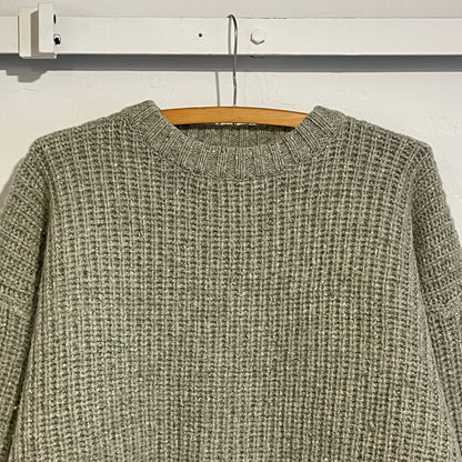 Wool/Silk Ribbed Knit Sweater Mint