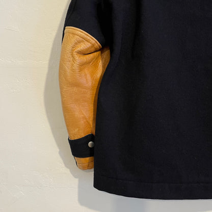 Melton Wool Hooded Jacket Black Waldes Zip