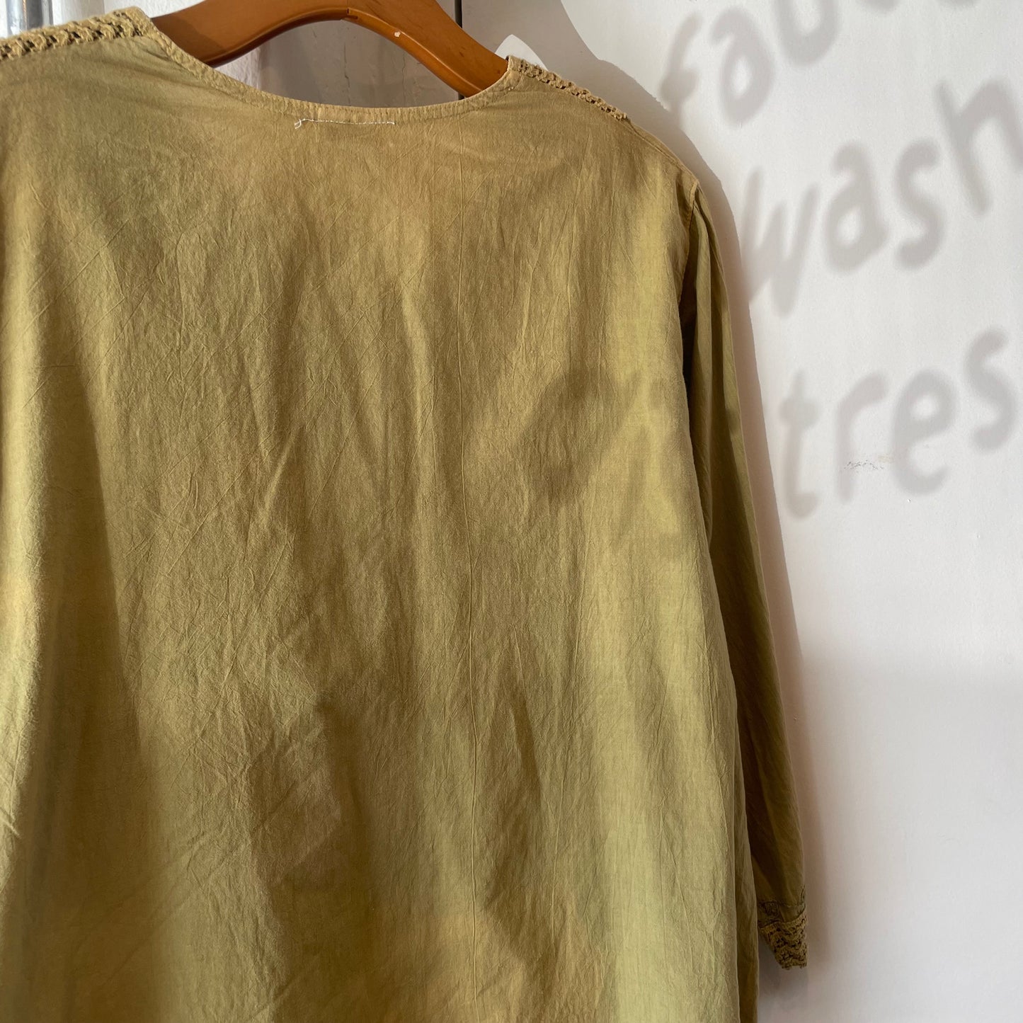 Embroidered Cotton Blouse Green