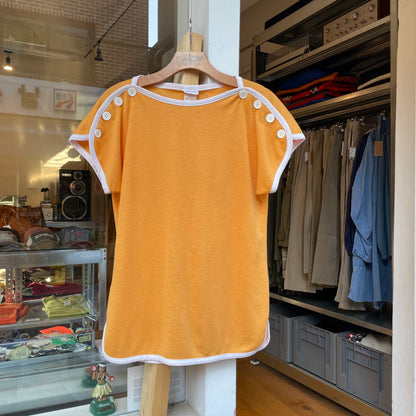 Snap Button T-Shirt Yellow
