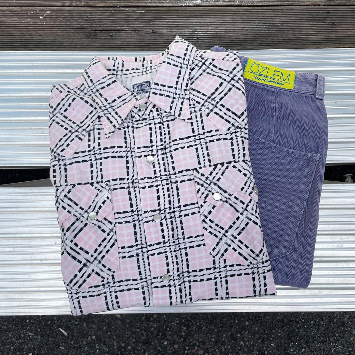 Herringbone Shorts Blue