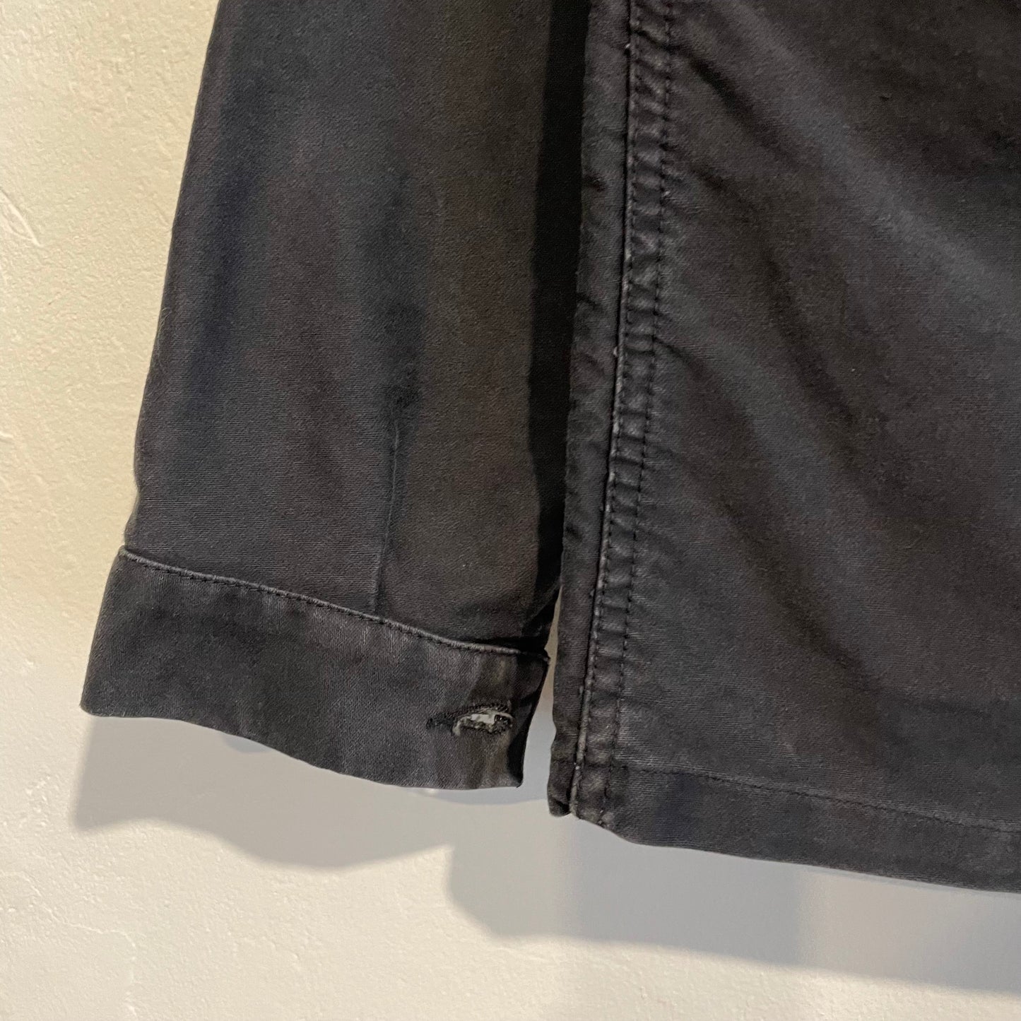 French Work Jacket Moleskin Black Washed