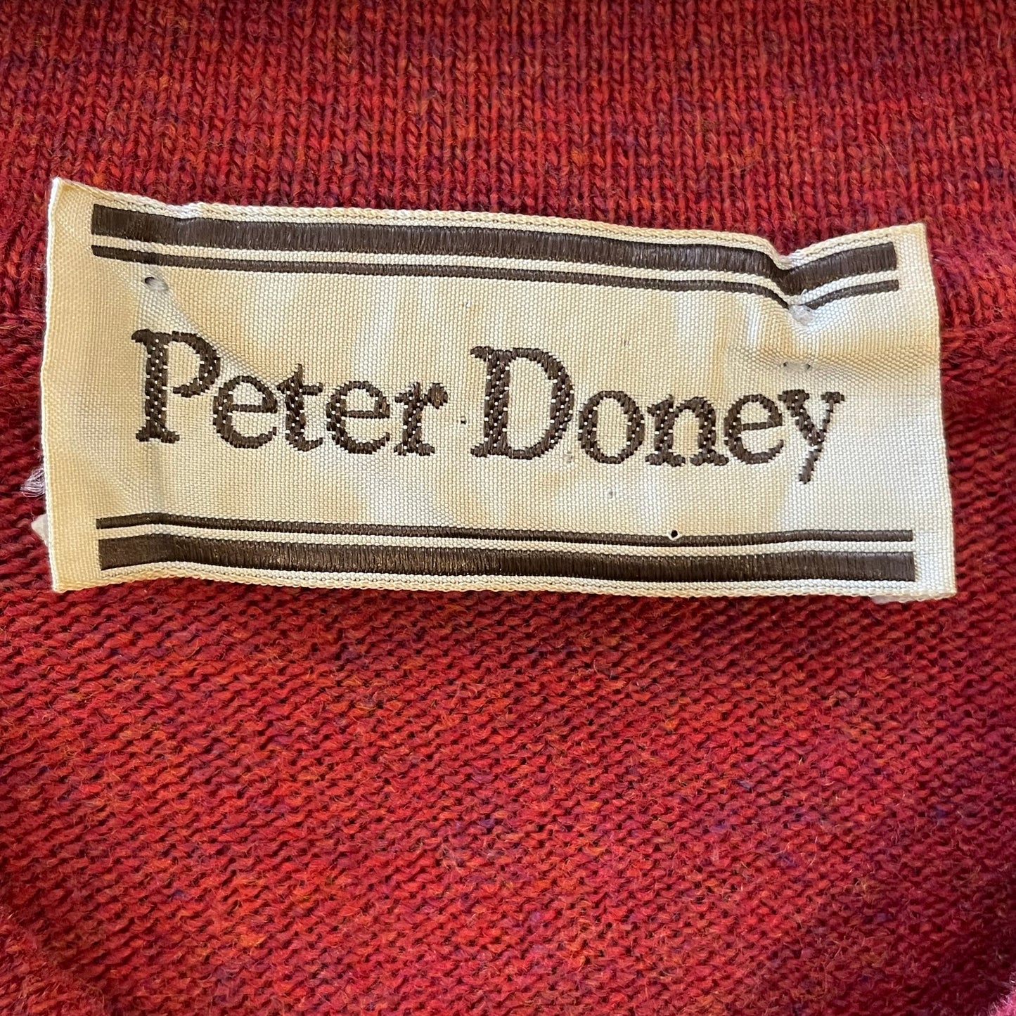 Virgin Wool Polo Knit Sweater Red