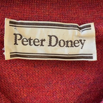Virgin Wool Polo Knit Sweater Red