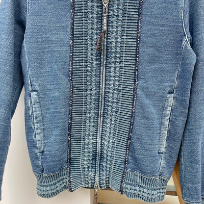 Washed Zip Hoodie Blue