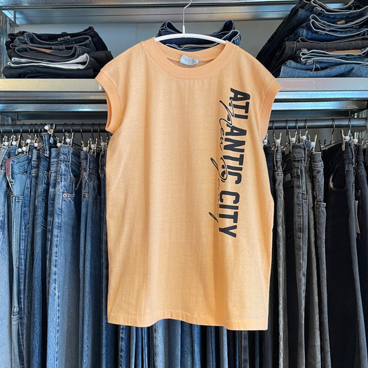 Atlantic City New Jersey T-Shirt Tan Cotton/Polyester