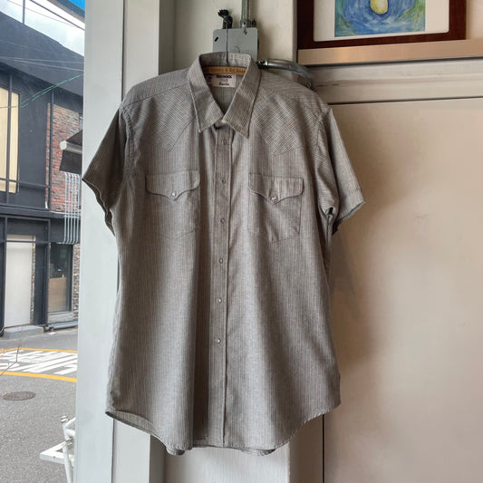 Stripe Short Sleeve Shirt Gray