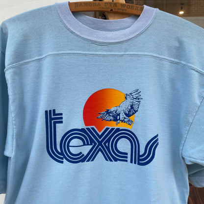 Texas Retro Eagle Sunset State Souvenir Tee Blue