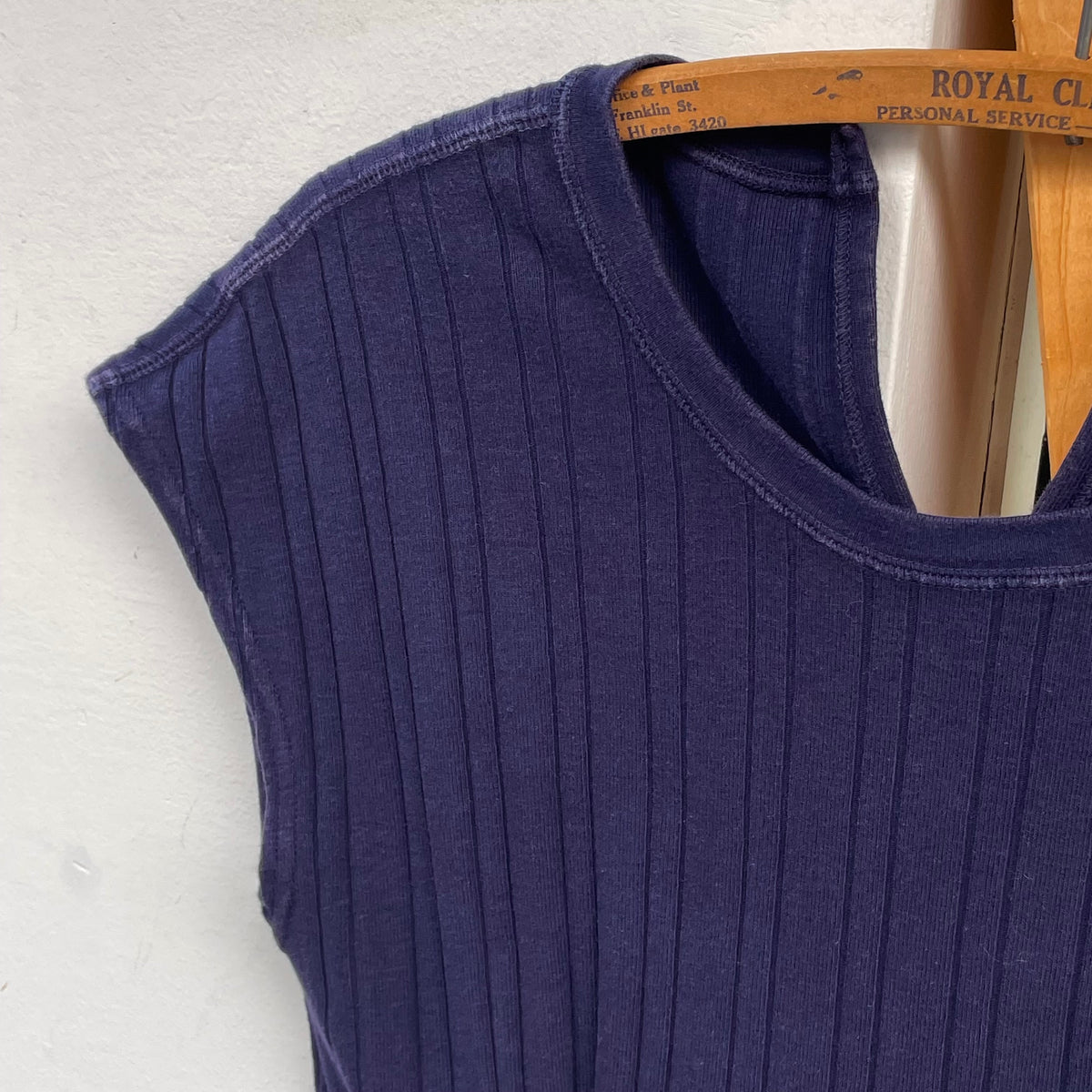 Rib Tuck Tank Top Navy
