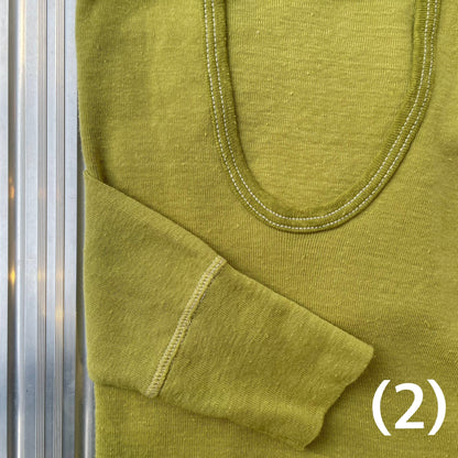 Dyed German Military U-Neck L/S T-Shirt Green