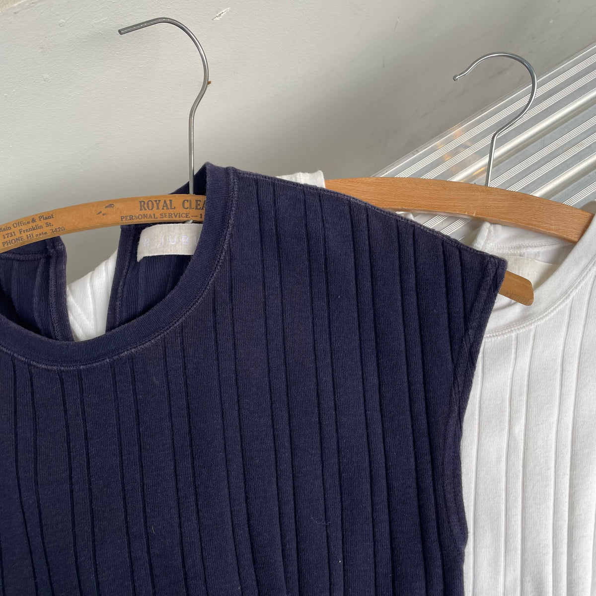 Rib Tuck Tank Top Navy