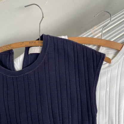 Rib Tuck Tank Top Navy
