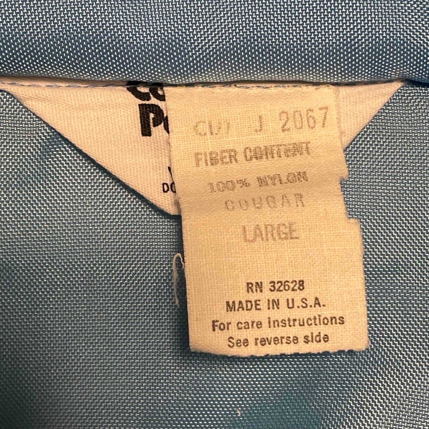 Contrast Zip Jacket Blue Nylon