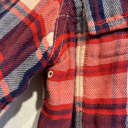 Classic Plaid Flannel Shirt Red Navy White