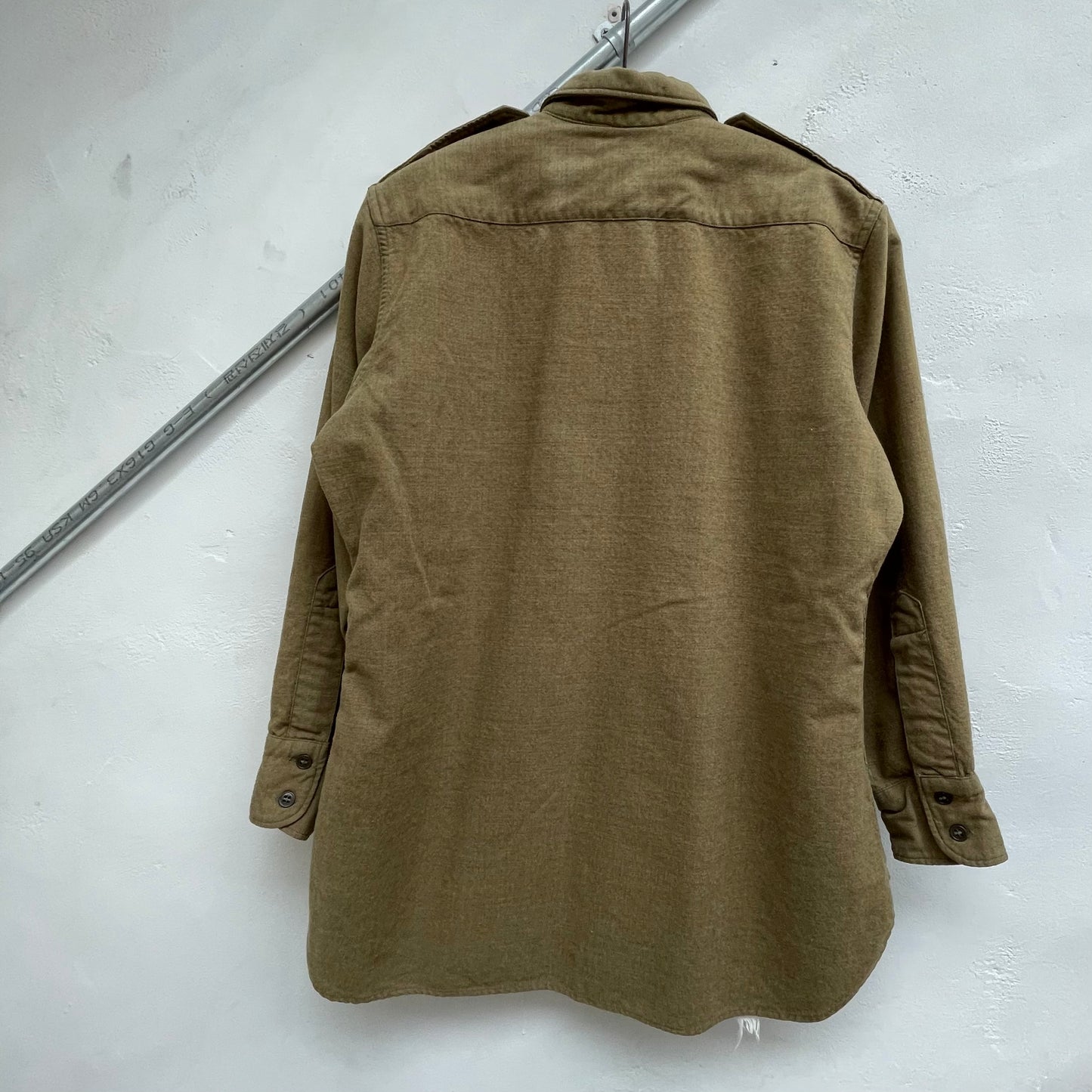 Epaulet Wool Shirt Olive