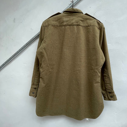 Epaulet Wool Shirt Olive