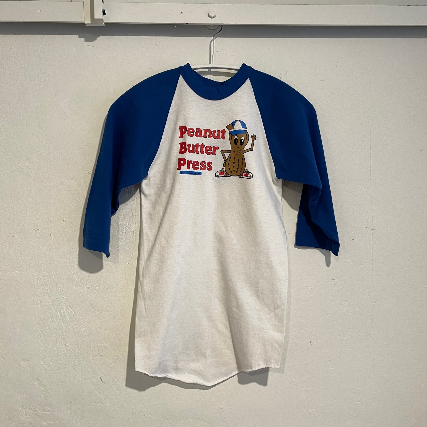 Peanut Printed Raglan 3/4 Sleeve Tee Blue / White