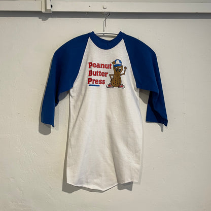 Peanut Printed Raglan 3/4 Sleeve Tee Blue / White