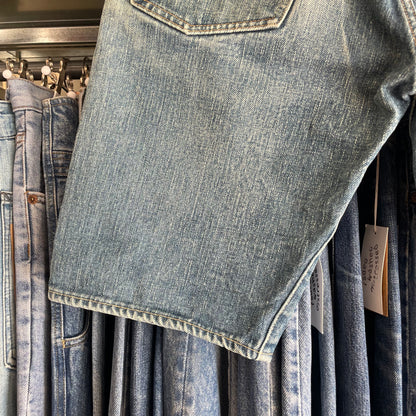 Faded Washed Denim Shorts