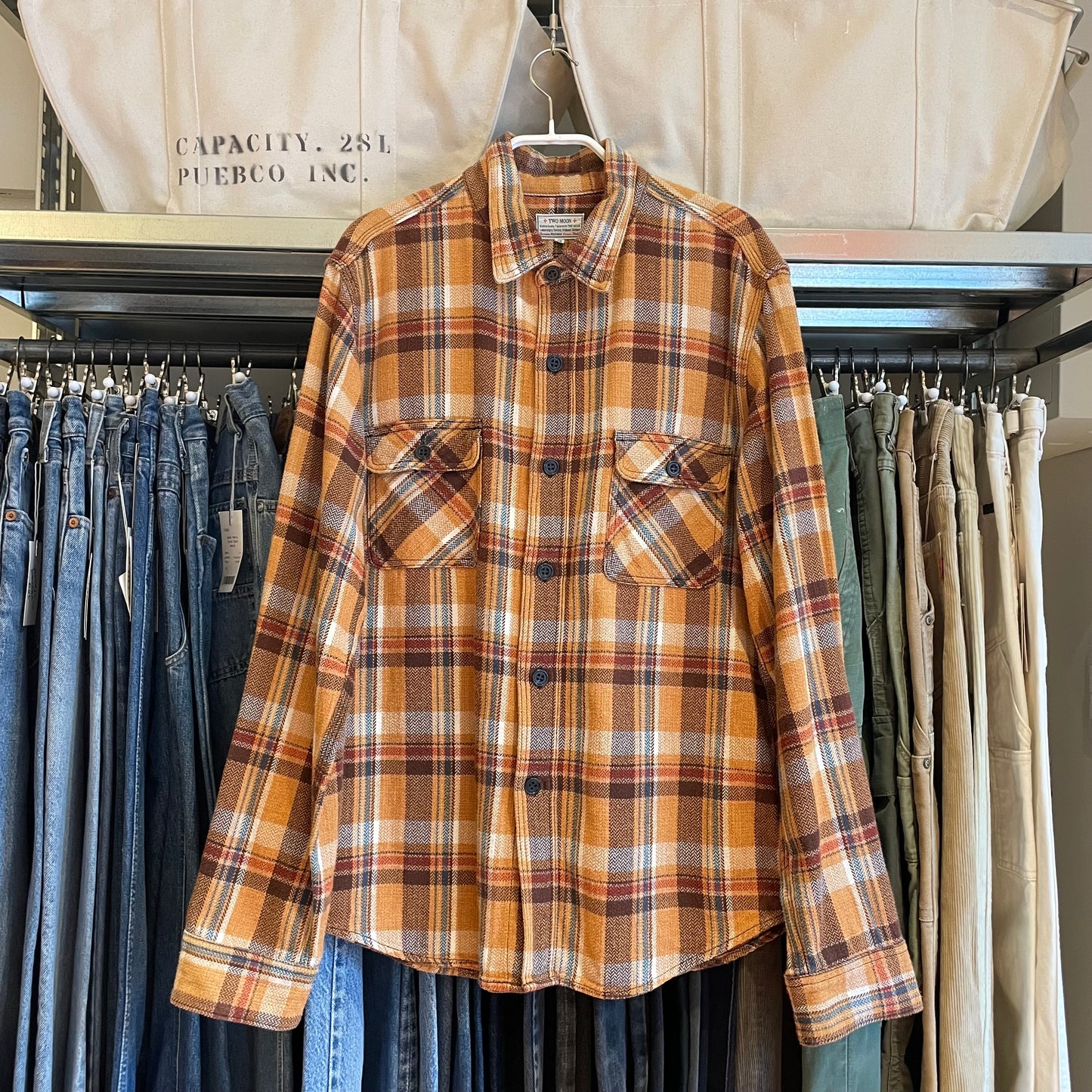 Autumn Plaid Flannel Shirt, Orange/Brown