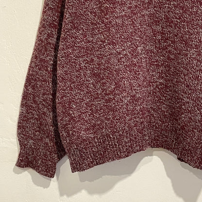 Wool & Polyester 50/50 Knit Sweater Burgundy / Grey