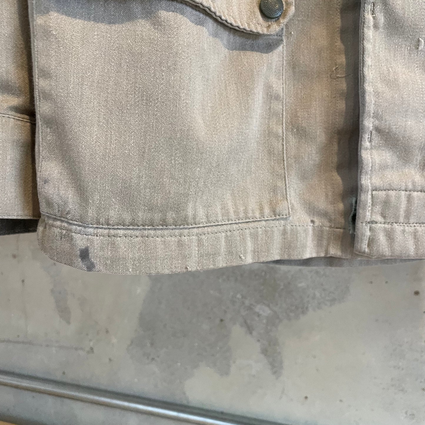 Bleached Zip Pocket Field Jacket Beige