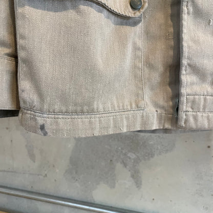 Bleached Zip Pocket Field Jacket Beige