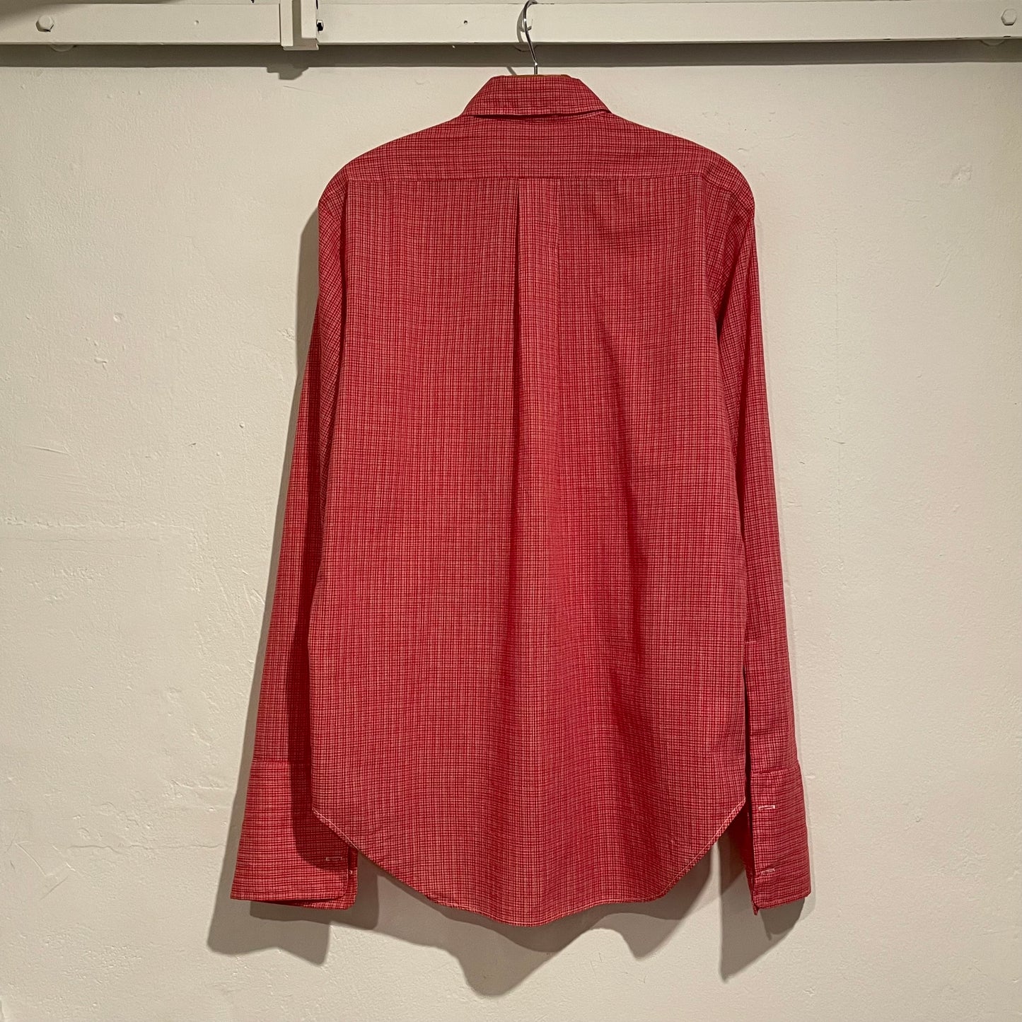 Polyester Cotton Checked Shirt Red