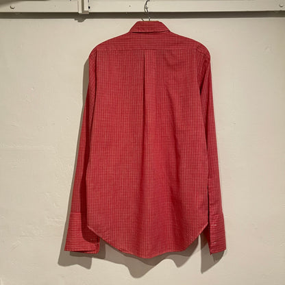 Polyester Cotton Checked Shirt Red