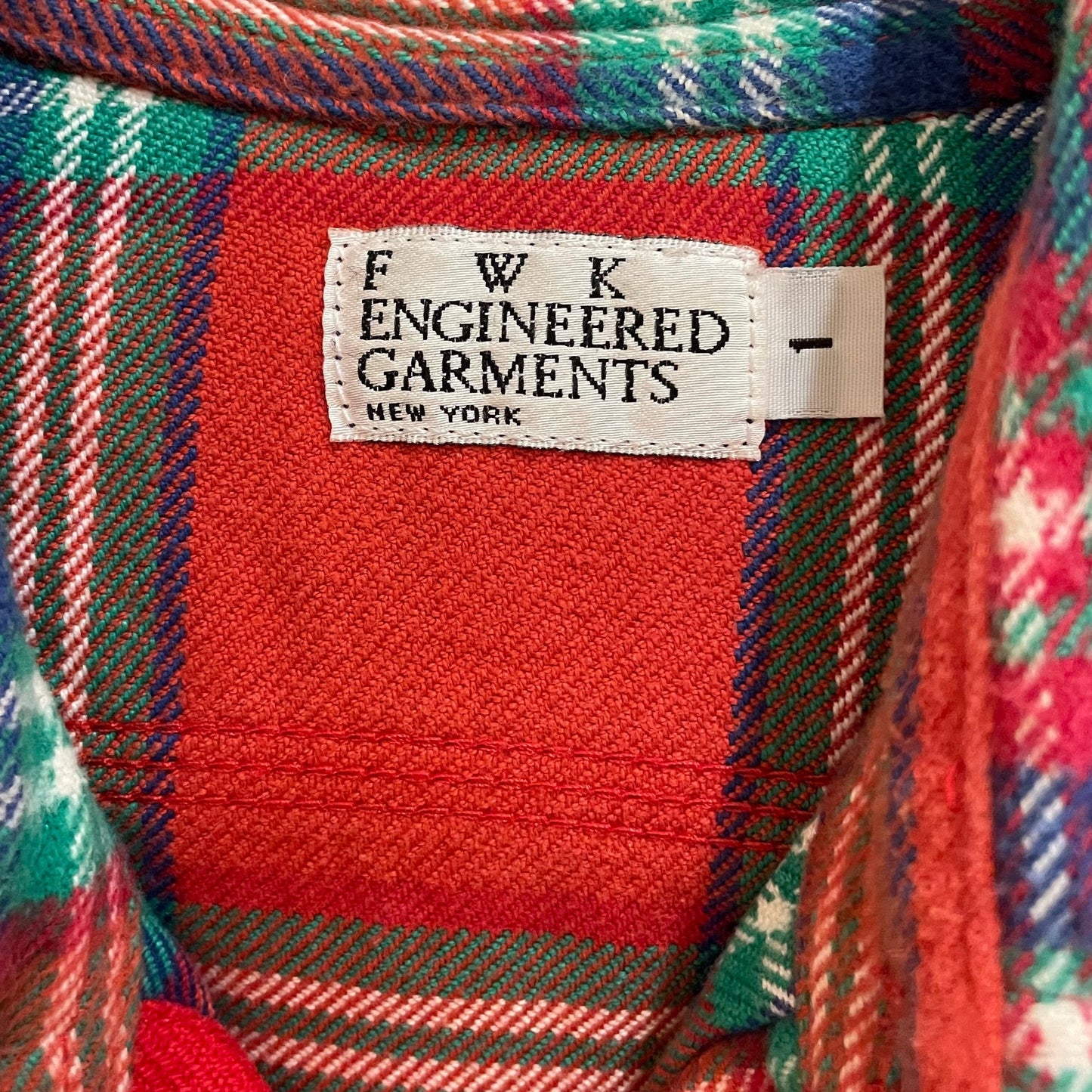 Asymmetric Pocket Plaid Flannel Red/Green