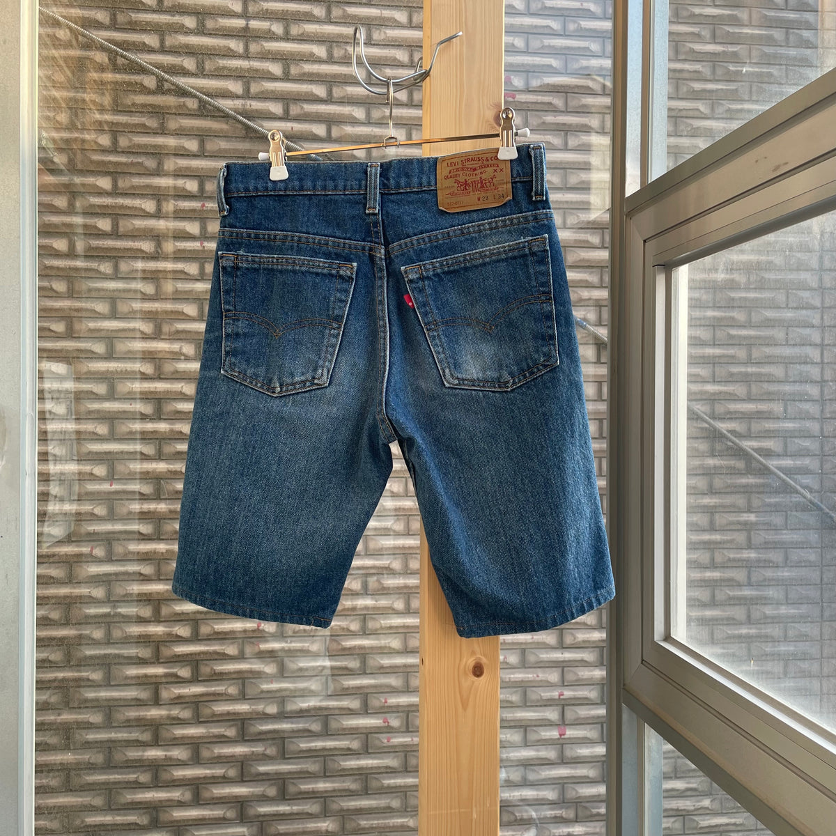 517-0217 Cutoff Denim Shorts Blue