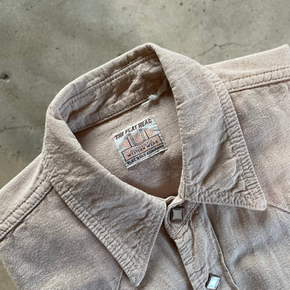 Western Shirt Short Sleeve Beige