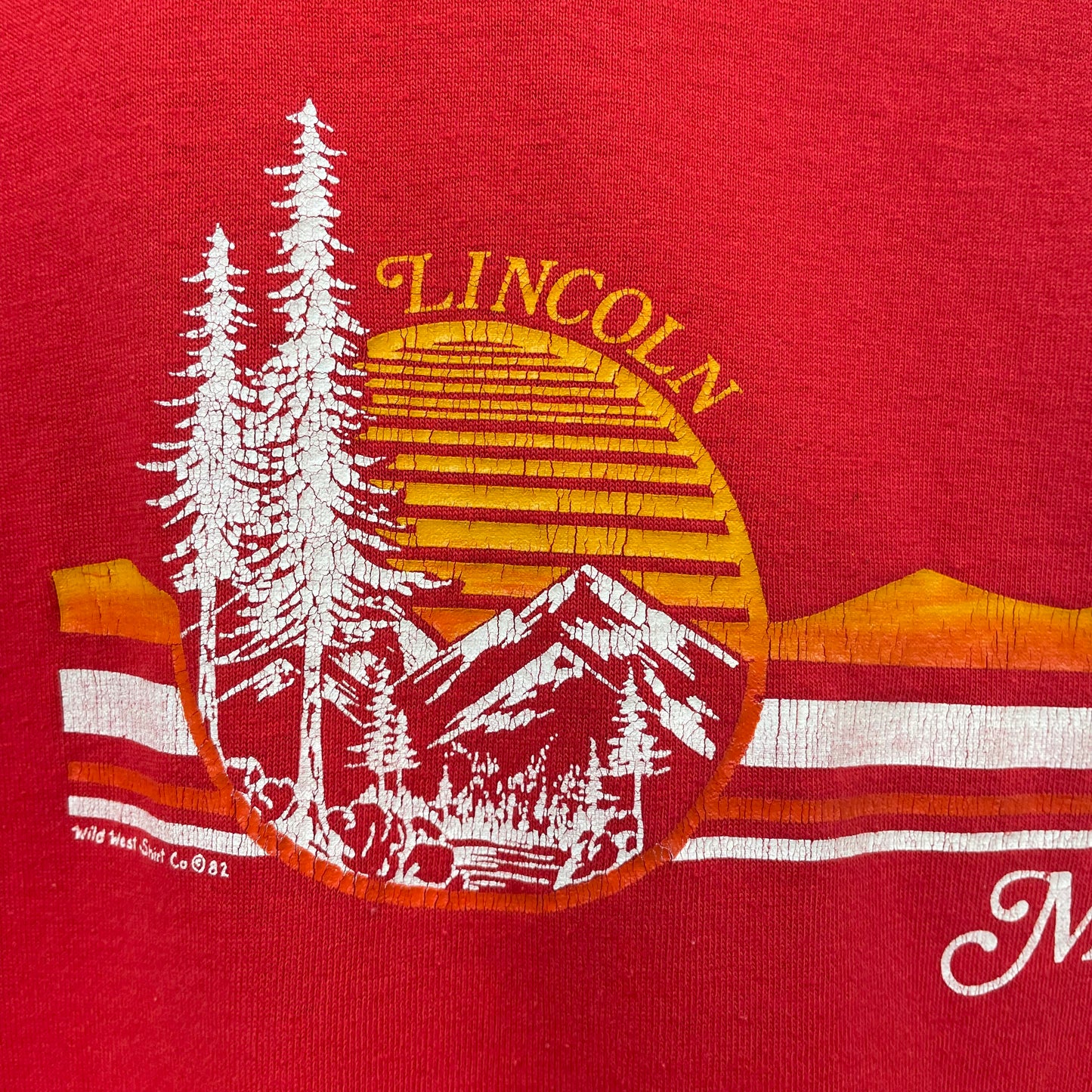 Lincoln Montana Sunset Mountain Souvenir Tee